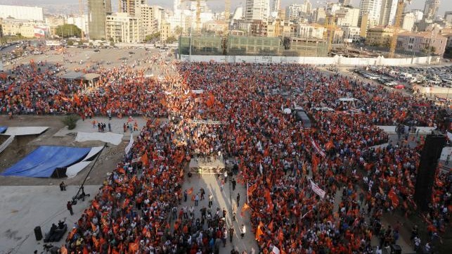Thousands rally in Beirut over politician`s presidential election call